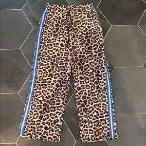 Missguided + Leopard Print Kids Pajama Bottoms with Blue Accents